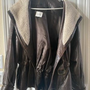 Sports leather jacket; warm and stylish